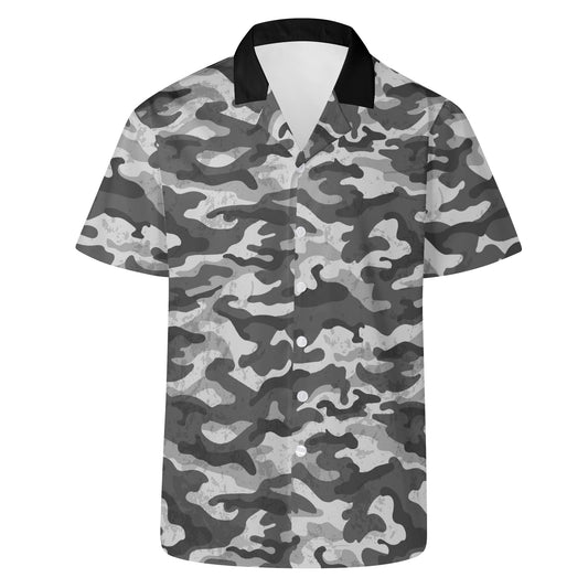 Mens Hawaiian Grey Camo Shirt