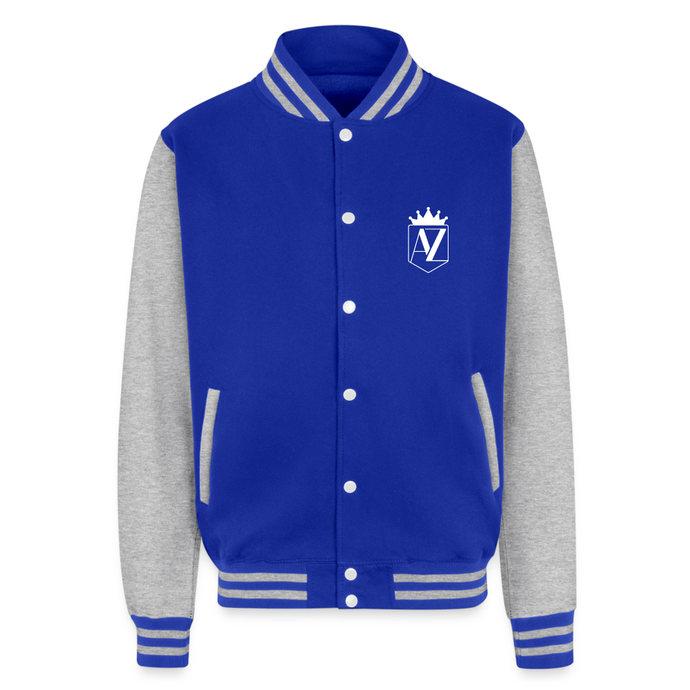 AZ Heavyweight Letterman Jacket - royal/heather grey